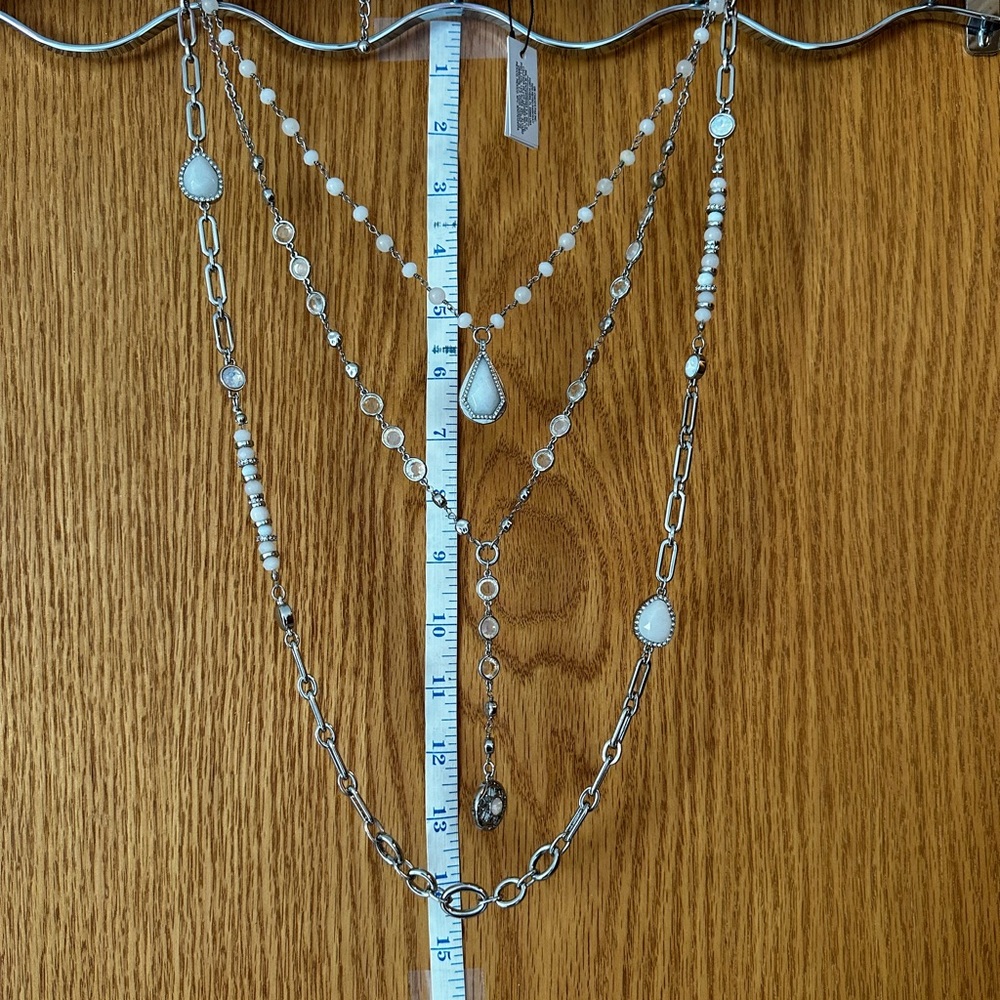 White House Black Market 3 layer necklace with semi-precious stones NEW w/tags